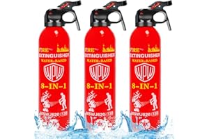WPW 620ml Large Upgraded 8-in-1 Fire Extinguisher for Home with Wall Mount Portable Fire Extinguisher For Vehicle Car Boat Kitchen Emergency Supplies, Water-Based Solution For A, B, C, K Fire (3 Pack)