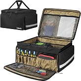 ORKELS RC Storage Bag for 1/8, 1/10 Cars, Protective Carry Case with Bottom Clapboard Compatible with Traxxas Car, Multi-Pockets for Tools &amp; Accessories