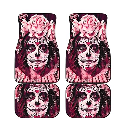 Amazon Com Car Mats For Women 4 Piece Set For Skull Lovers