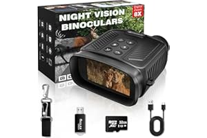 VISIOGEAR Night Vision Goggles - NOVA 4K Night Vision Binoculars for Adults, 3“ HD Screen Binoculars with 7 Levels Infrared 32GB Card Included Perfect for Camping & Security, Black