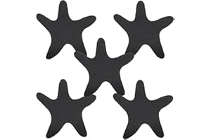 Beavorty -Safe Bathtub Non-Slip Stickers 6Pcs Black Sea Star, Anti-Slip Shower Floor Decals for Bathroom