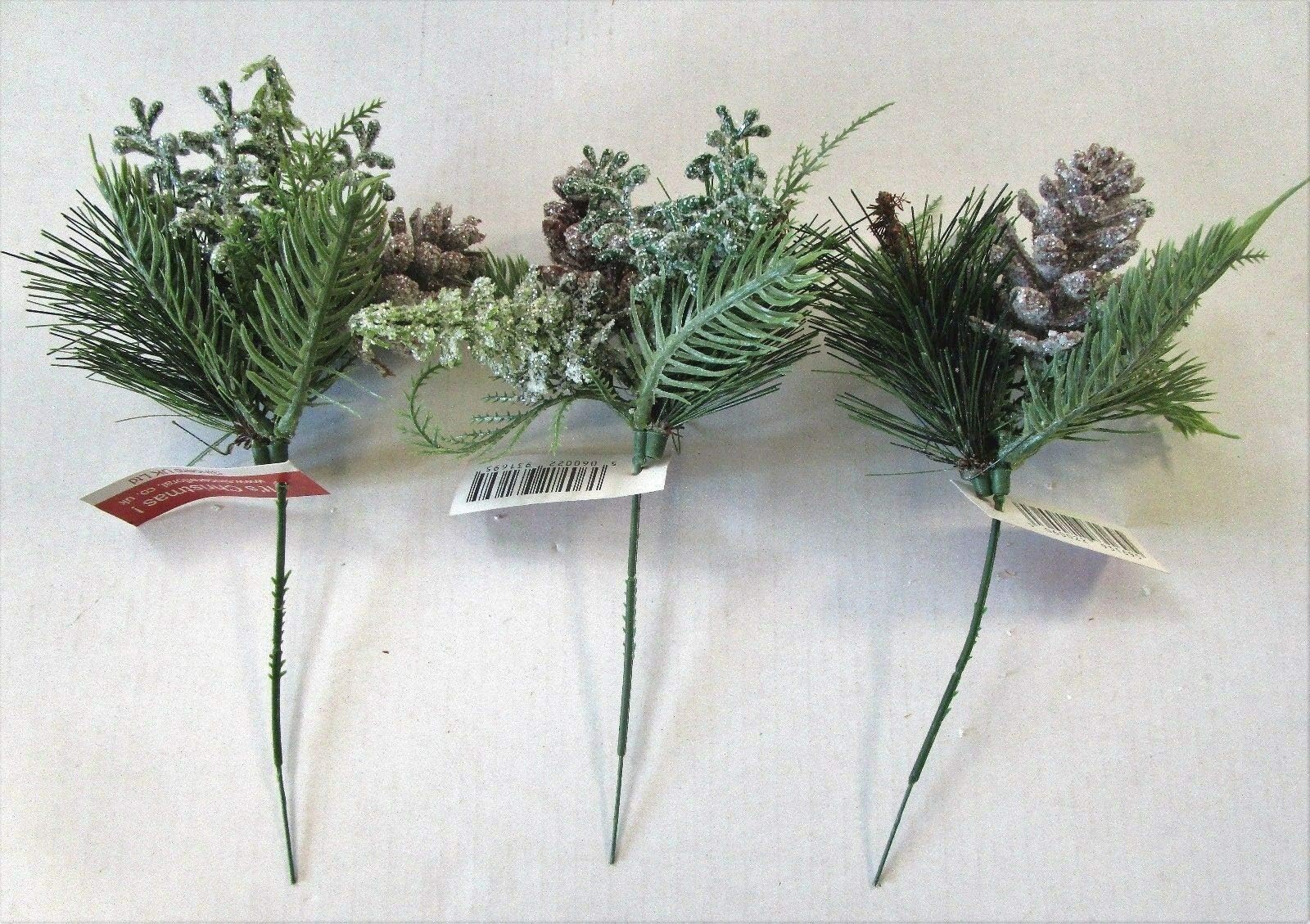 Artificial Christmas Glitter Pine Cone Spray Pick