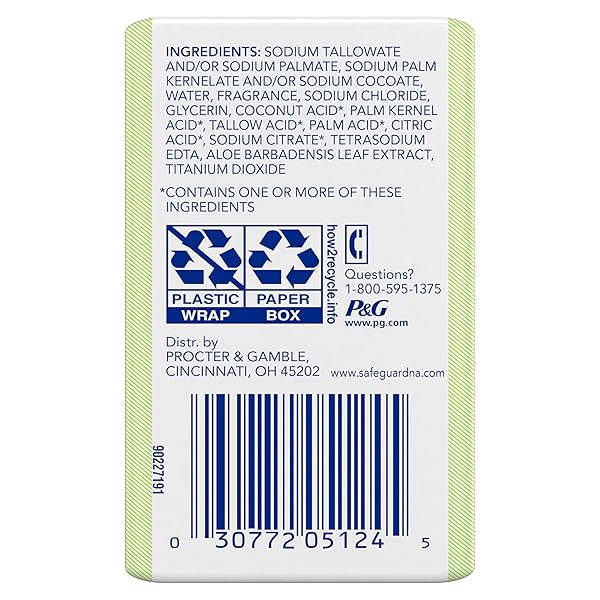 SAFEGUARD MICELLAR DEEP CLEANSING BATH BAR SOAP, WASHES AWAY 99 PERCENT OF BACTERIA, LEAVES SKIN SOFT, MADE WITH PLANT BASED CLEANSERS, FRESH CLEAN SCENT WITH ALOE, 3.2 OZ (2 COUNT)