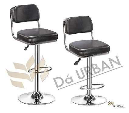 Da URBAN Retro Height Adjustable Bar Stool Chair (Black) (Set of 2)
