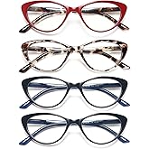 EYEURL 4-Pack Cat Eye Reading Glasses for Women Blue Light Blocking Fashion Computer Glasses Anti-Glare Cat Eye Readers For Women,1.75