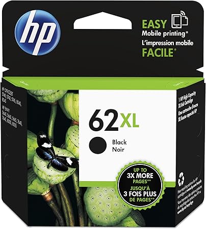 Cartouche D Encre Noire Haut Rendement 62 Xl Pour Envy 5640 5644 5646 5660 7640 Officejet 5740 5742 80 Lot De 2 Cartouches Hp Amazon Fr Fournitures De Bureau