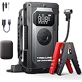 TREKURE 8-in-1 Jump Starter with Air Compressor 6000A 150PSI Portable Car Battery Jump Starter (All Gas/10L Diesel), 12V Jump Box Car Battery Jumper Starter Portable with Jumper Cables, Lights