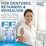 SOL Denture Brush 2pk Dual Angled Heads Soft Bristles Non-Slip Grip view 7