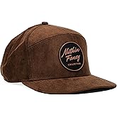 Nuthin Fancy CO Maverick Felt Hat, 7-Panel Brown Snapback with Rubber Logo Patch, Brown