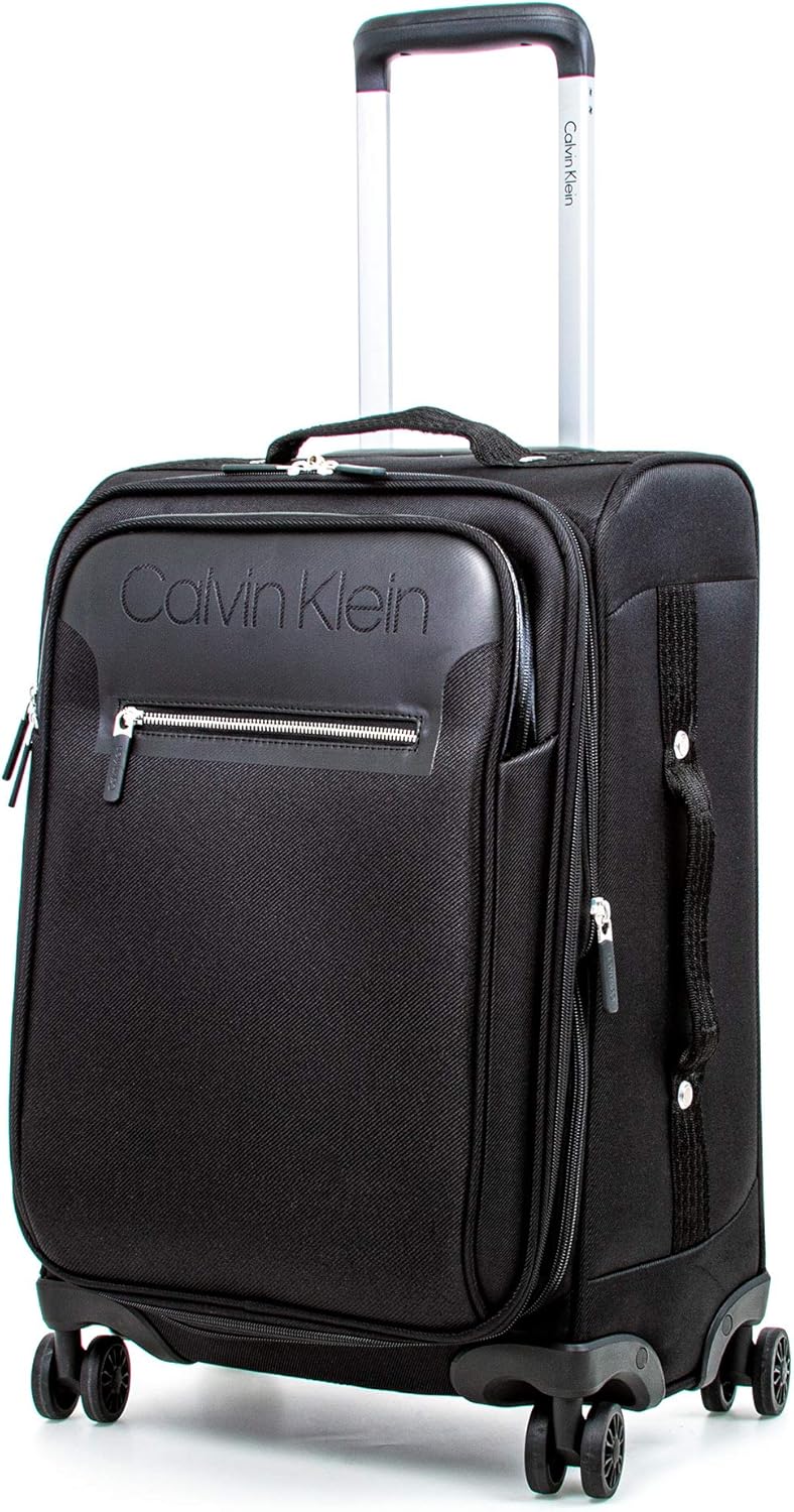 Calvin Klein Flare Softside Spinner Luggage, Black, 21