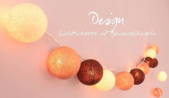 Illuminate Your HomeT-5V-4-20-C-G-21 Baumwolle 5 W, Cappuccino 20 Kugeln