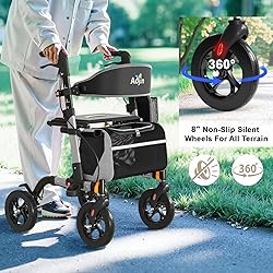 Walkers for Seniors, Rollator Walker with Seat, 350