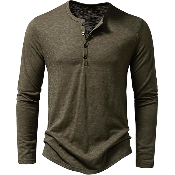 Amazon.com: Mens Vintage Henley Shirts Long Sleeve Casual Summer