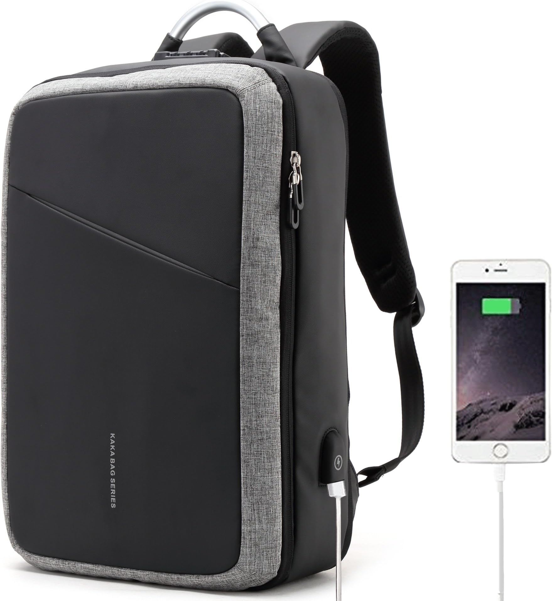 BISON SPIRIT Anti-Theft USB Charging Men Backpack ▏NO Key TSA Lock Design Men Business Stylish Travel Backpack