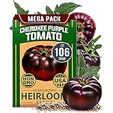 HOME GROWN Cherokee Purple Tomato Seeds, 106+ Seeds, Solanum lycopersicum | High Germination, Heirloom, Non-GMO | 106+ Seeds | Indeterminate | Rich Smoky Flavor | Large Beefsteak Slicing Tomato