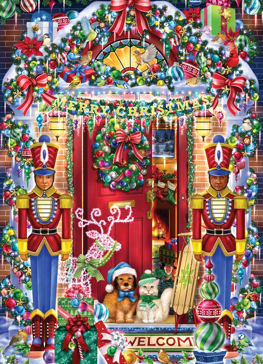 Vermont Christmas Company Christmas Welcome Jigsaw Puzzle 1000 Piece by