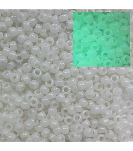 JOLLY STORE Glow In The Dark Pony Beads - 500 Pcs Neon Orange 9x6mm Craft Beads