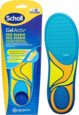 Scholl GelActiv Uso Diario Plantillas de Gel con Memory Foam para Hombre-Antifatiga, Amortiguación Avanzada, Espuma Viscoelástica y GelWave, Compatibles todo tipo de Botas o Zapatillas, Talla 40-46.5
