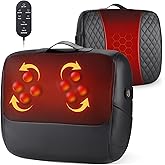 KNQZE 3-in-1 Shiatsu Back Massager with Heat & Lumbar Support, 4D Kneading for Pain Relief Deep Tissue, Dual-Side Extended Heating, Electric Lower Back Massager for Home Office, Gift for Men Women Mom