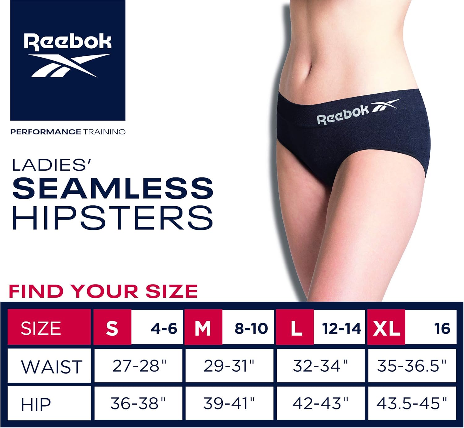 Reebok Womens Seamless Hipster Panties 5-Pack: Clothing