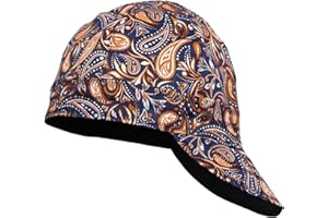 BOCOMAL FR Welding Cap Paisley Printed CAT2 Flame Resistant Midweight 6 Pannel Welder Caps