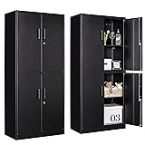 71" Metal Locking Storage Cabinet With Adjustable