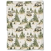 Ti Caldi Retro Car Blanket, Soft Lightweight Flannel Car Throw Blanket for Adults Women Men Kids, Cozy Fuzzy Warm Blankets for Couch, Travel, Home Decor & Bed 60×50 in