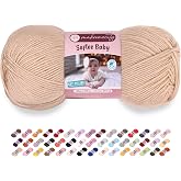 Makromecity Softee Baby Yarn,%100 Premium Anti-Pilling Acrylic, 3.5 Oz, 273 yd (100gr/250 mt), Beige Soft Yarn for Crocheting and Knitting (Beige, 1 Skein)