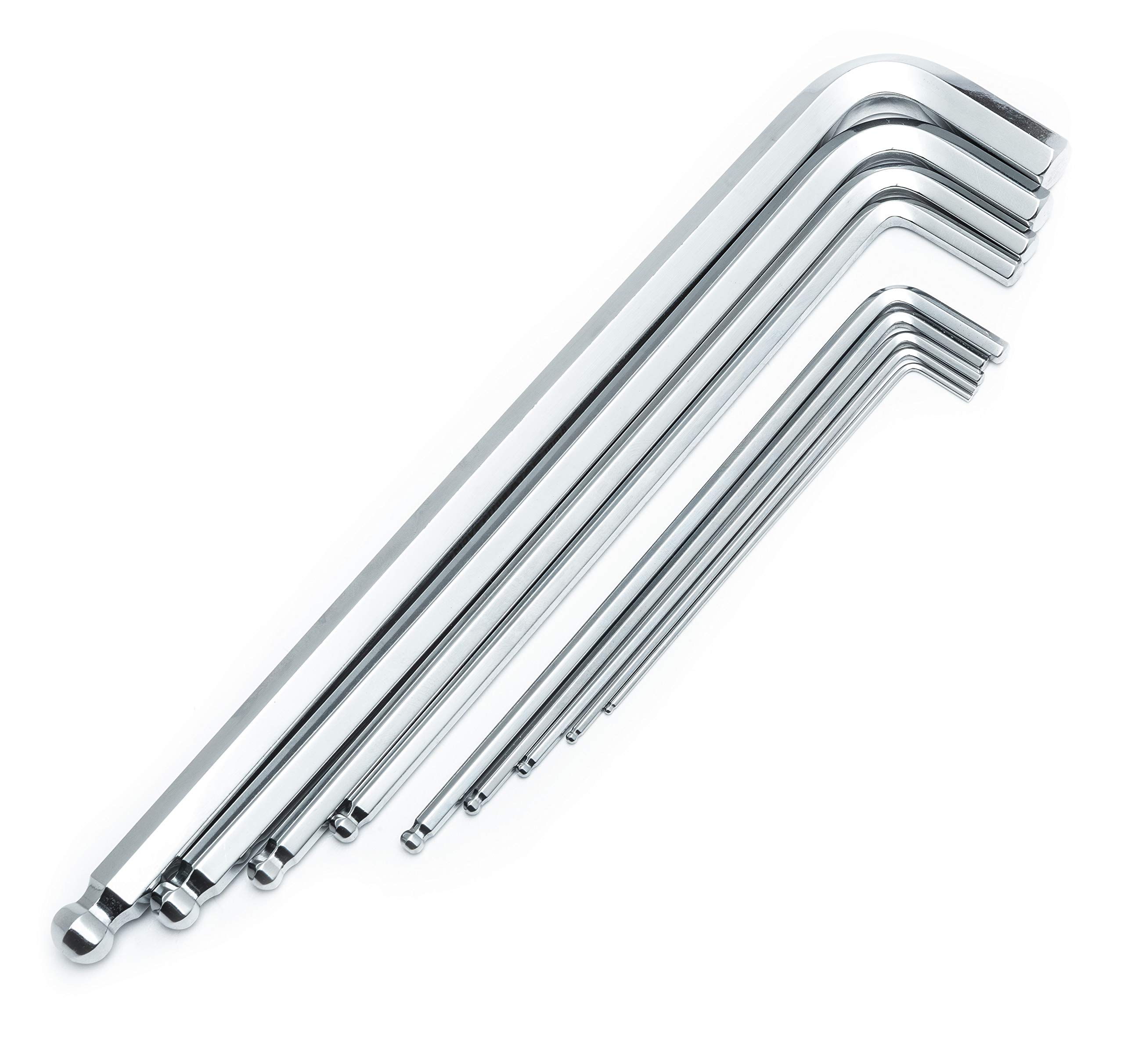 SATA ST09124SJ 9-Piece Metric Ball Point Hex Key Set with Extra-Long Arm, 1.5mm - 10mm, with Storage Caddy and Torque Handle