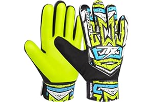 TACTIXXS Soccer Goalkeeper Gloves for Kids Boys Children Youth, Funky Football Goalie Gloves Anti Slip 4mm Latex Palm with Strong Grips