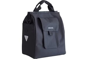 Vincita Jess Bicycle Insulated Grocery Pannier - 24 L Cooler Bike Shopping Bag for Urban Commuter with Large Capacity, Handle, Big zipper opening and Reflective Spots