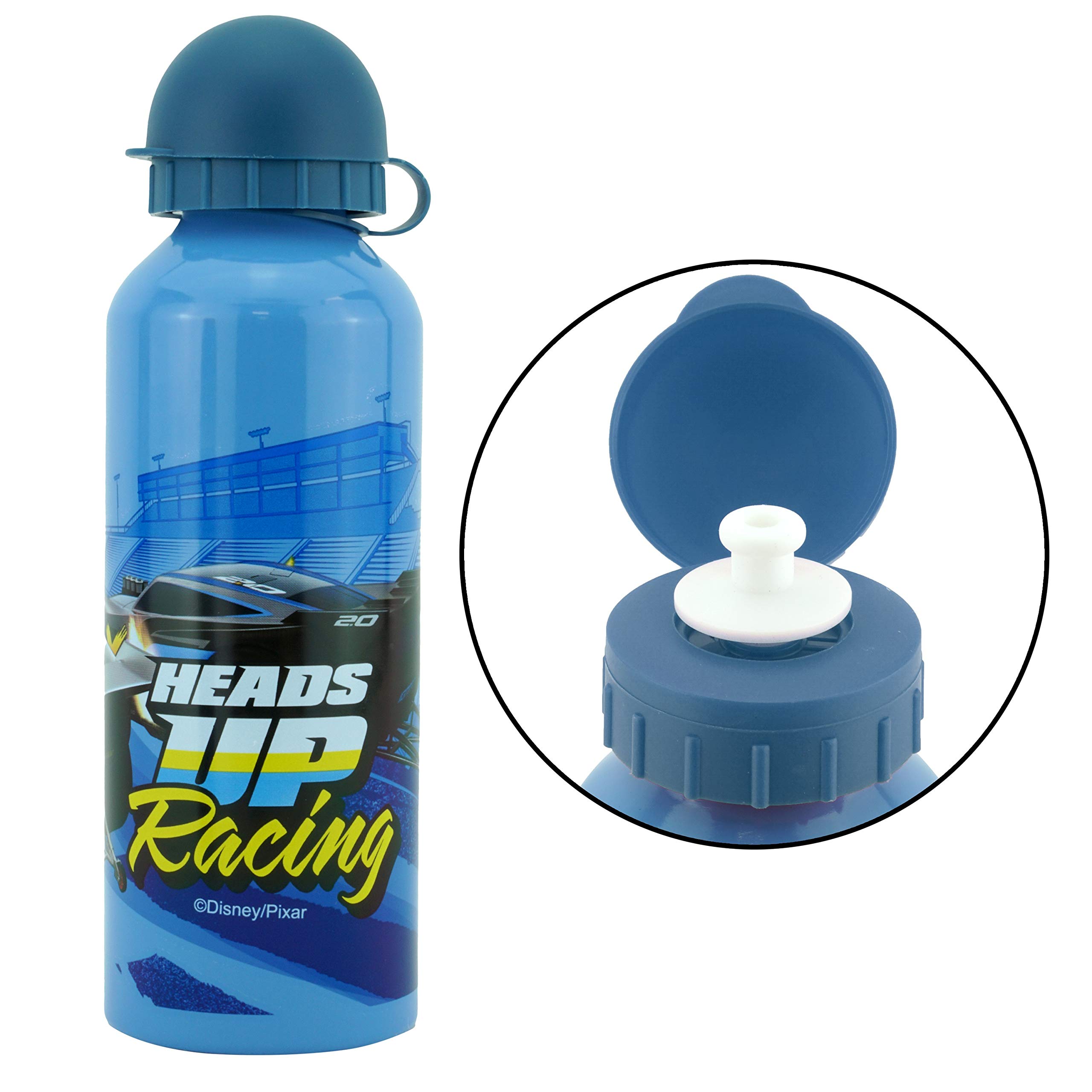 500ml Aluminium Cars Water Bottle for Kids - BPA-Free, Leakproof, Travel Bottle for School, Sports, Hiking, Camping, Gym, Yoga, Travel, Running, Cycling, Picnics - Ideal for Boys & Girls 3+ Years