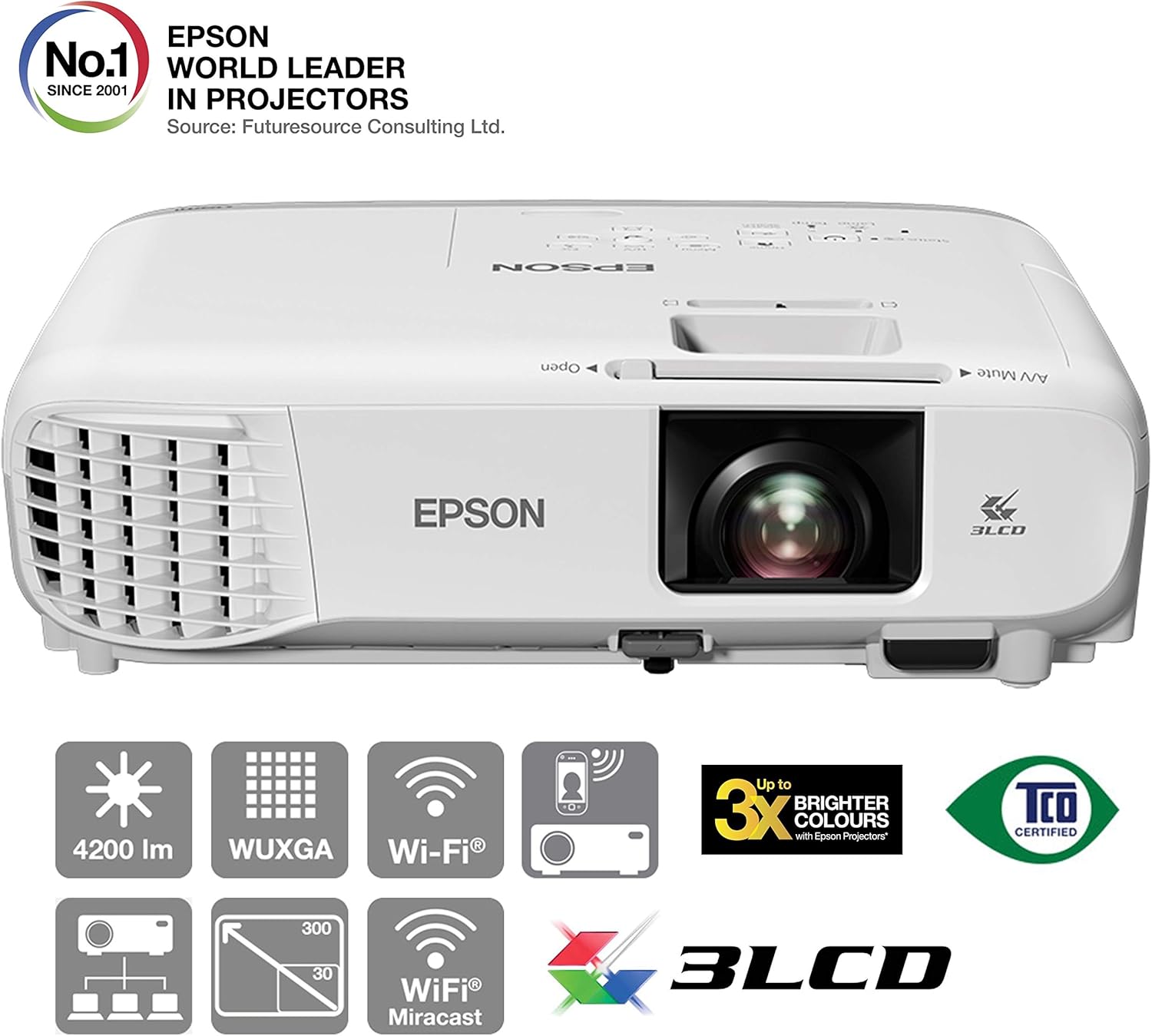 Epson EB-2247U - 3LCD projector - 4200 lumens (white): Amazon.es ...