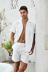 Fenxxxl Men's 2 Piece Linen Suits Summer Clothes