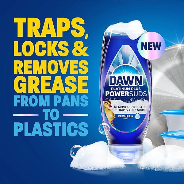 DAWN PLATINUM PLUS POWERSUDS LIQUID DISH SOAP, 17.4 OZ. EZ-SQUEEZE BOTTLE