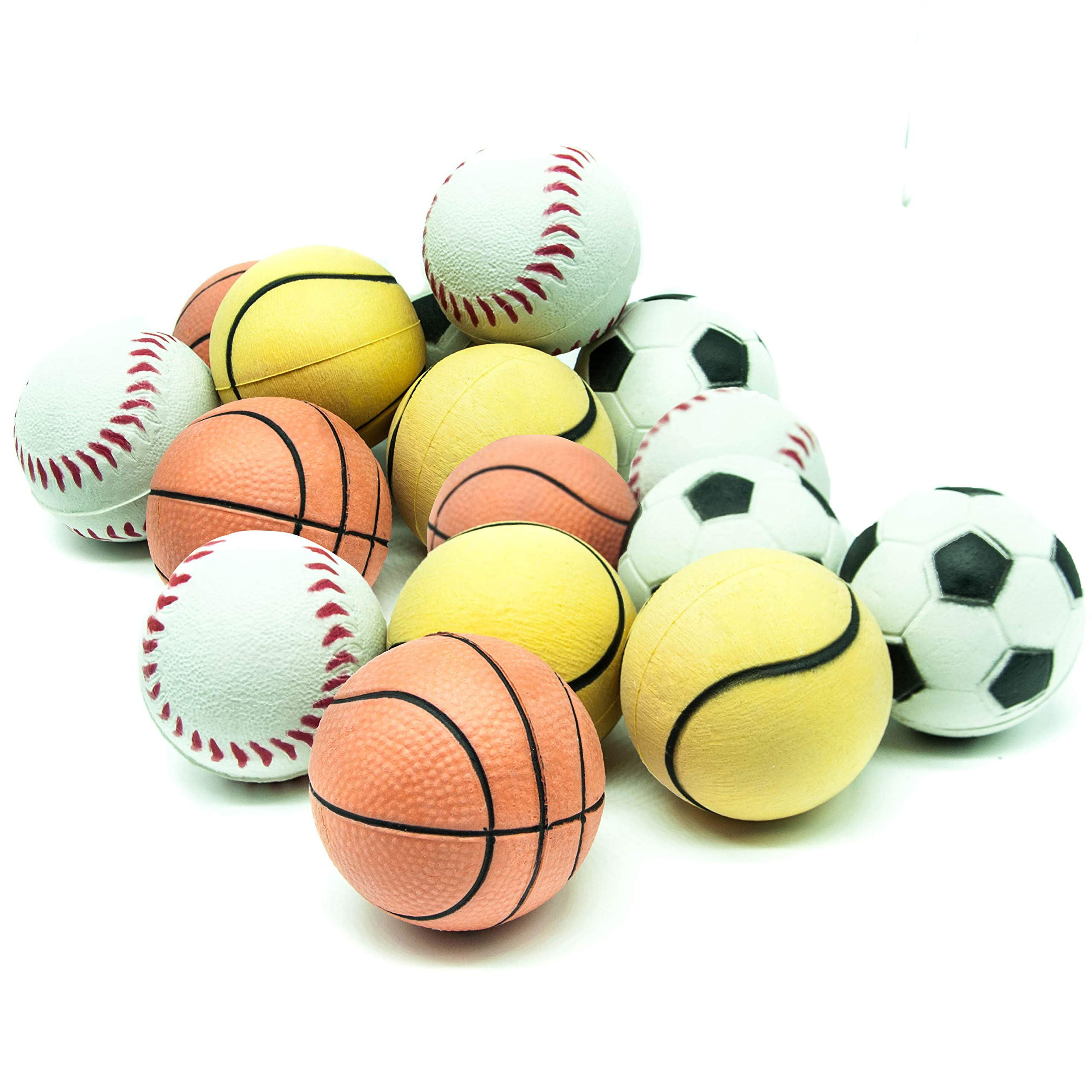 Petopedia 16x 6cm Rubber Dog Balls – HIGH BOUNCE Floating Toy Ball – Sports, Solid Core, Sponge, Interactive Toys for Puppies, Small and Medium Dogs(Assorted, 16 Balls)