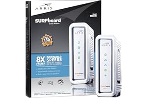 ARRIS SURFboard SB6141 8x4 DOCSIS 3.0 Cable Modem - Retail Packaging- White