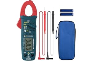 HANMATEK Digital Clamp Meter NCV Multimeter Amp ohm Volt Tester Auto-ranging with AC/DC Voltage, Resistance, Capacitance, Diodes Continuity, Frequency, Non-Contact Voltage Detection(AC Current)