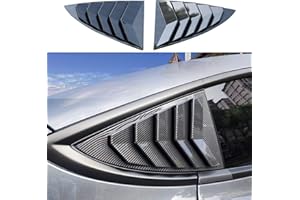 YHCDSEA for Model 3 Rear Side Window Shutter Cover Louver Sport Style Cool Exterior Decoration fit for Tesla Model 3 2017-2025 Accessories (Glossy Carbon Fiber Pattern)