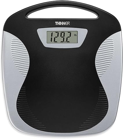Amazon Com Conair Thinner Th280 Digital Precision Led Portable Bathroom Scale Black Silver Health Personal Care