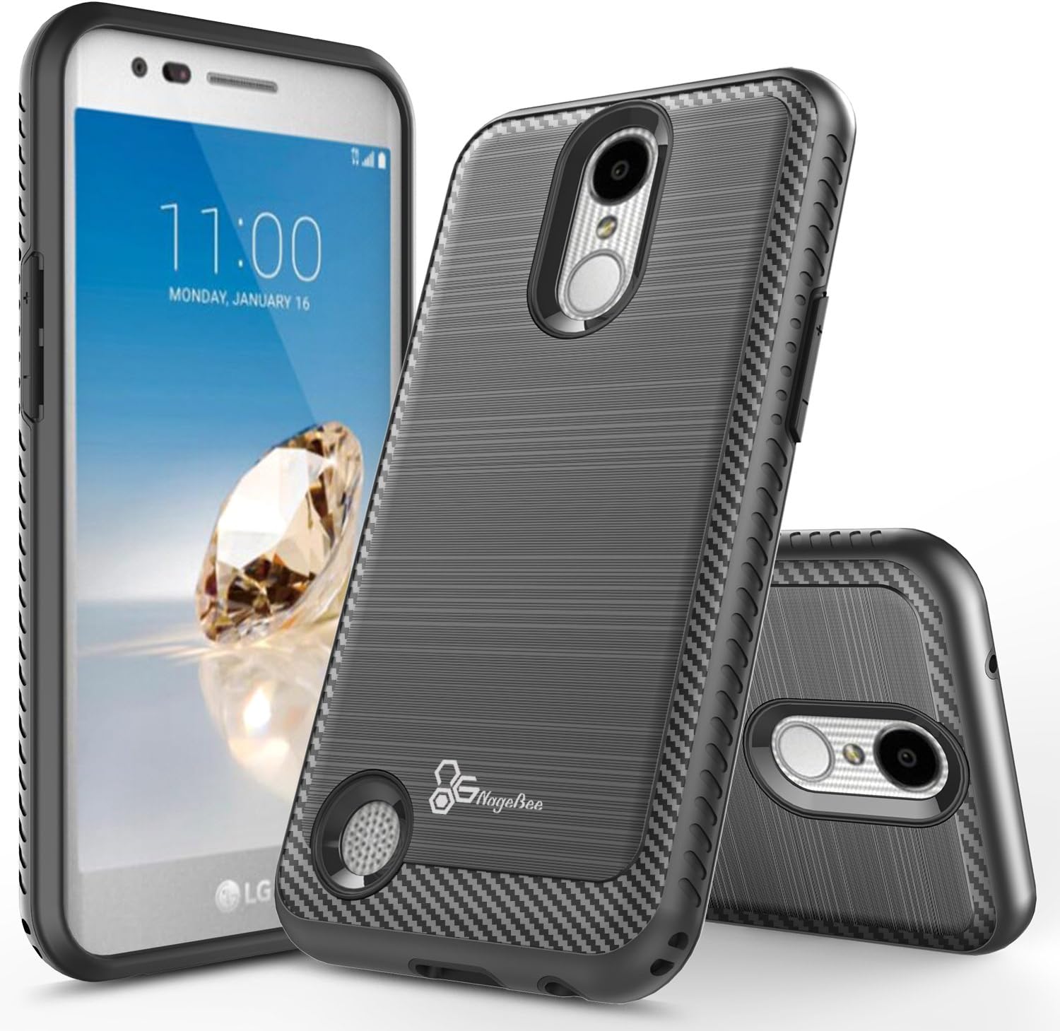 Best lg rebel 4 phone case brushed black