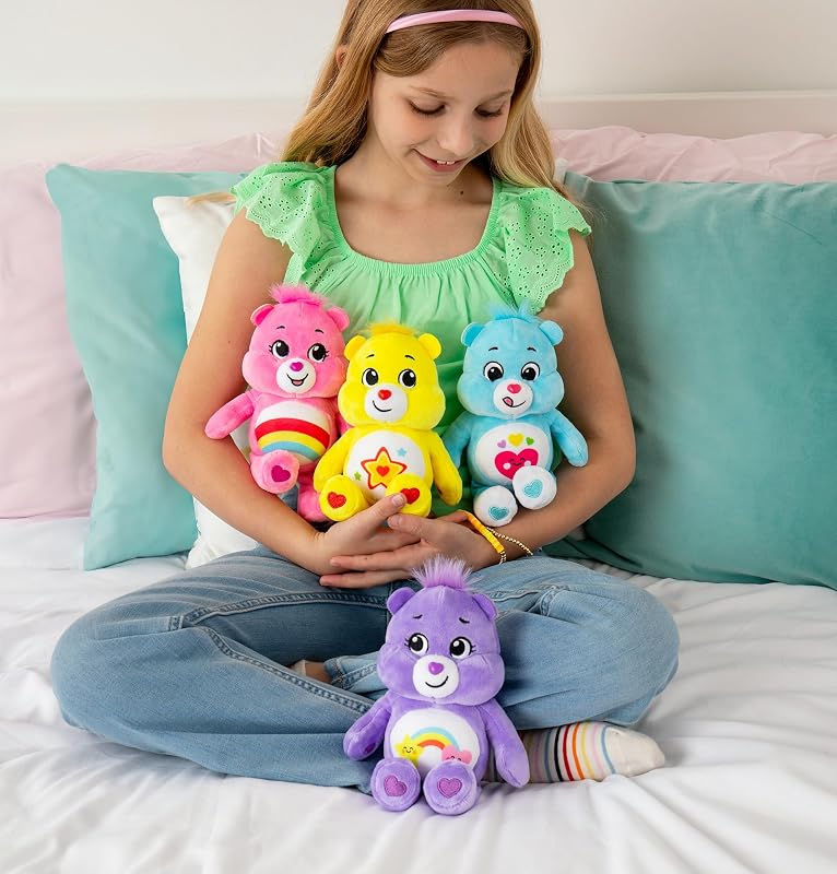 Care Bears Basic Fun Treasure Box: Conjunto de 4 peluches de chapéu, macios e fofinhos, para colecionar e brincar, adequado para rapazes e raparigas a partir dos 3 anos, 36,83 cm