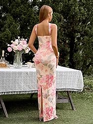 HTZMO Women Elegant Summer Bodycon Maxi Dress