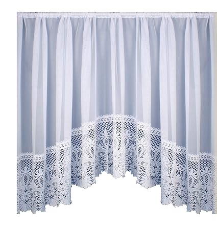 Eliza Readymade Plain White Voile Jardiniere Net Curtain Panel