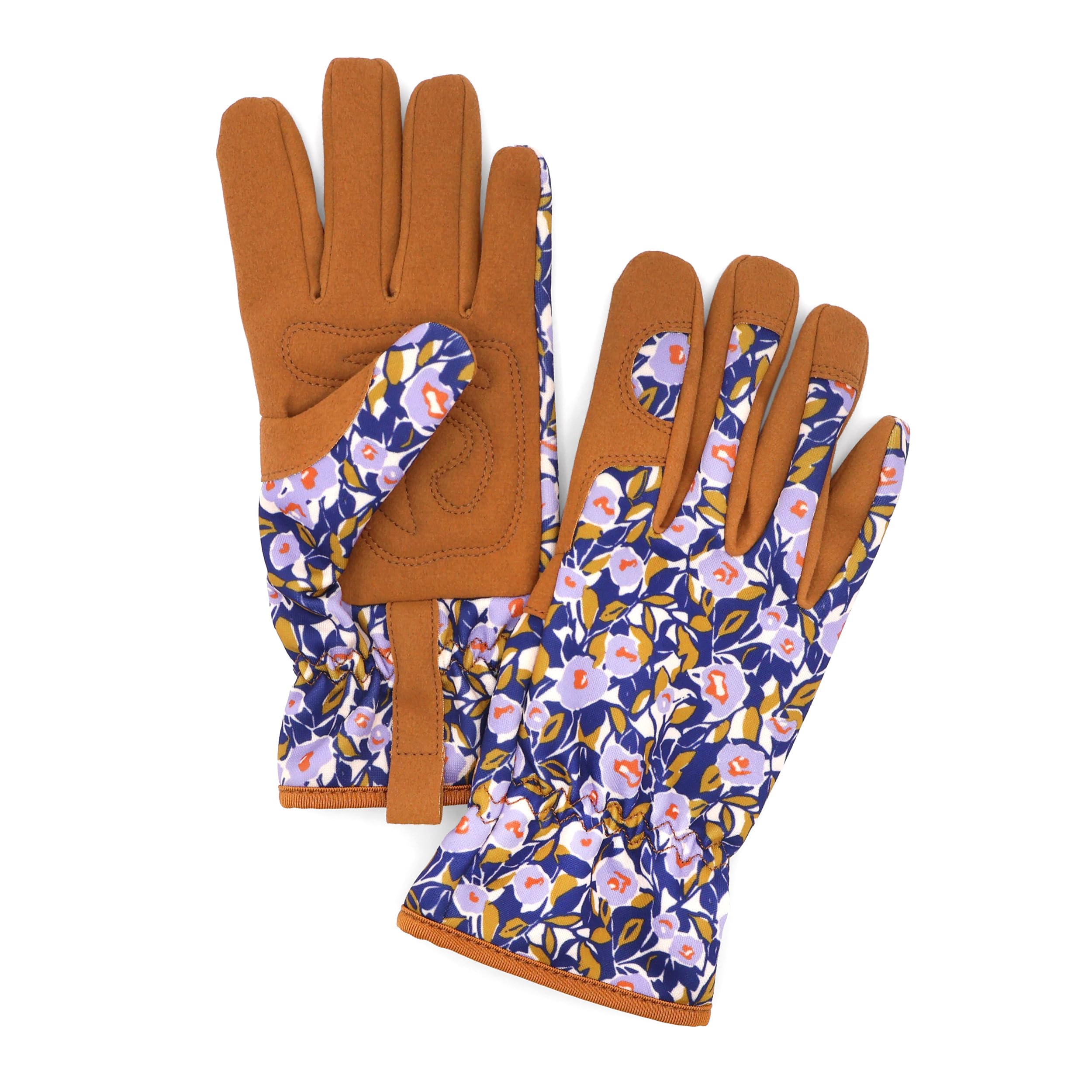 Robert Frederick Outdoor Gardening Gloves - Women's One Size – Floral Design - Padded with Elastic Cuffs