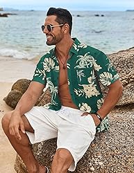 COOFANDY Mens Floral Beach Button Down Shirt