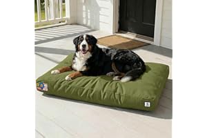 Sytopia 47 Inch Canvas Outdoor Dog Bed for XXL Dogs, Chew Proof Dog Bed with Waterproof Washable Removable Cover, Indoor Pati