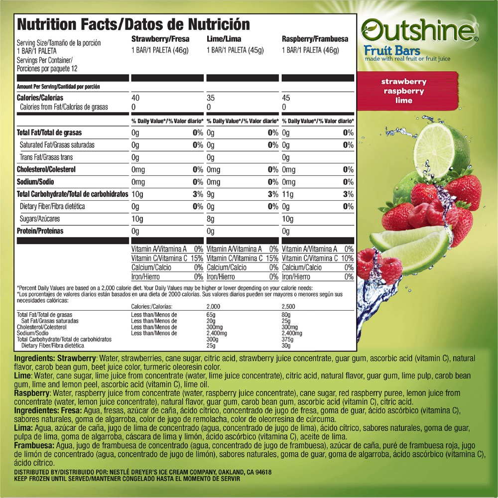 Outshine Fruit Bars Nutrition Facts Nutrition Ftempo