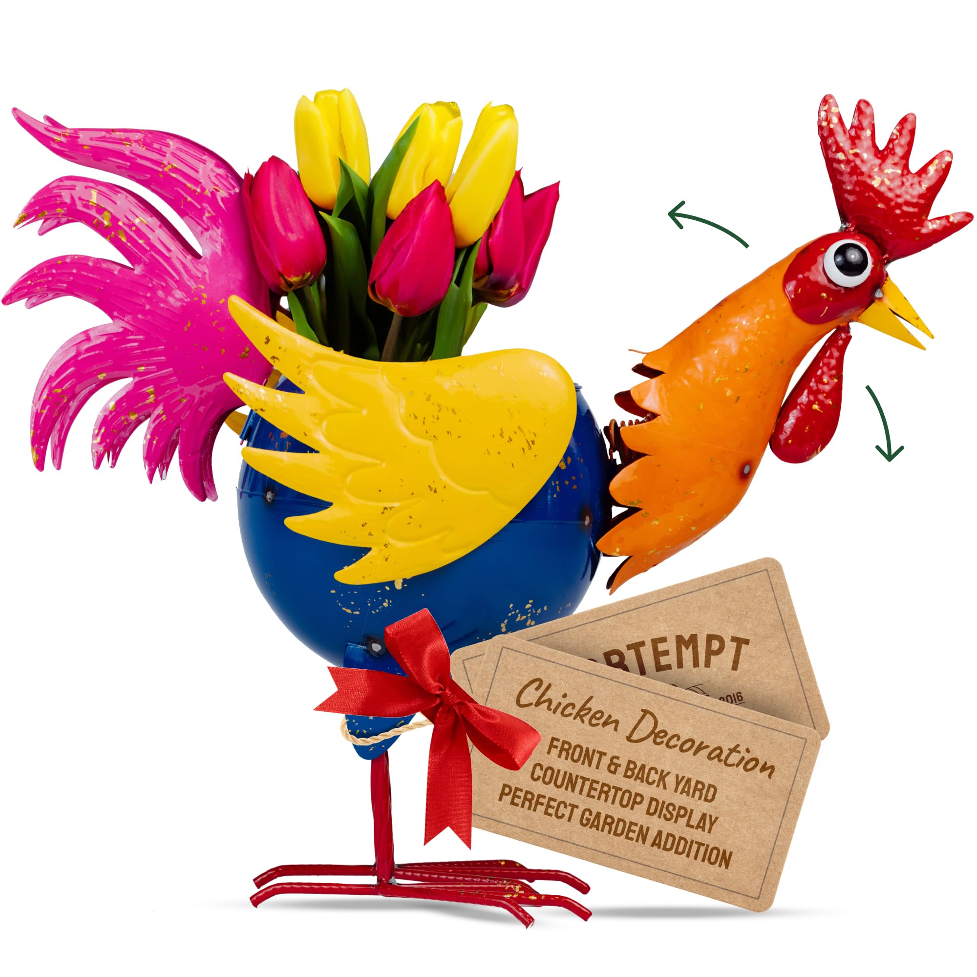 Photo 1 of (damaged) Hatortempt Metal Chicken Decor - Indoor/Outdoor - Chicken Garden Statue - 