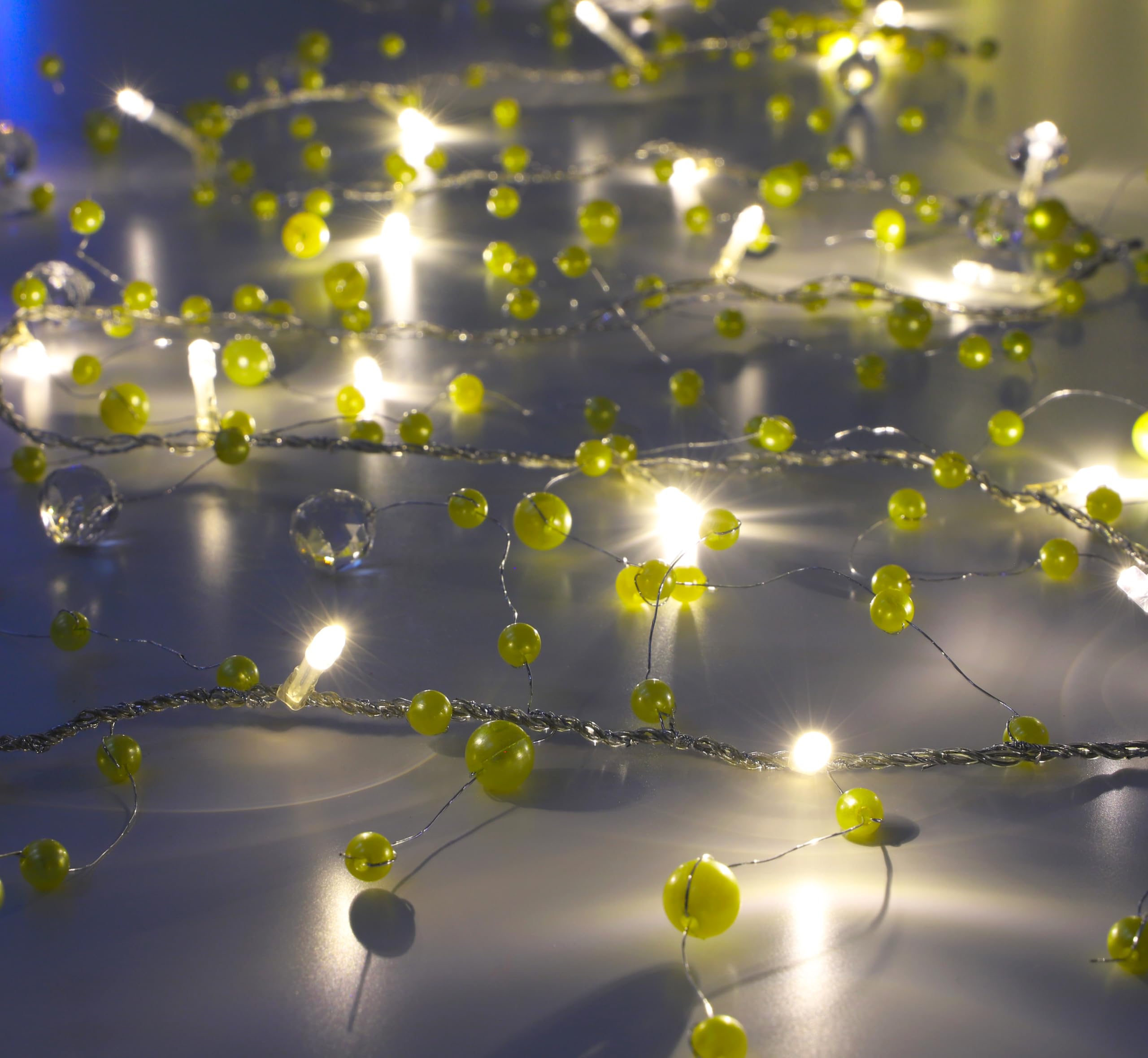 Christmas Concepts® 2m (6.5ft) 20 Beaded LED String Lights - Garland Party Decorations - Weddings & Christmas (Citrus Lemon)